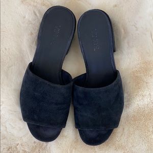 Vince Navy Suede Slides
